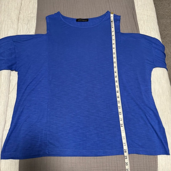 Jasmine & Juliana Blue Cold Shoulder Tunic Top - Picture 14 of 15
